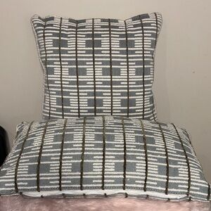 Stylish Gray and White Patterned Accent Pillow
